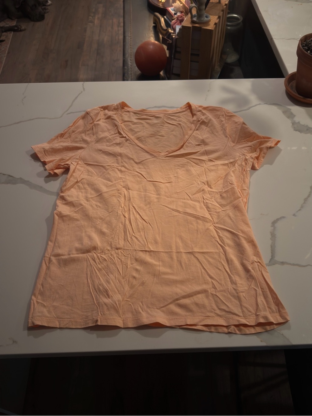 Old Navy Peach V-Neck Short Sleeve Tee